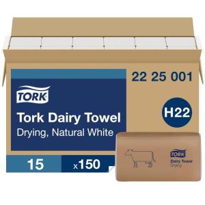imageTork Dairy Towel Natural White H22 2ply Drying 100 Recycled Fibers 15 x 150 Sheets 2225001White