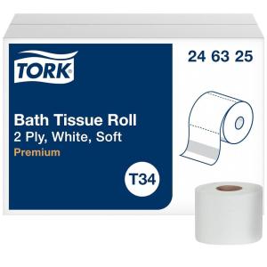 imageTork Toilet Paper Roll White T34 Premium 2ply 48 x 625 sheets 246325