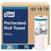 image:imageTork Absorbent Paper Towel Rolls White 100 Recycled 70 Sheets per Roll 30 Rolls